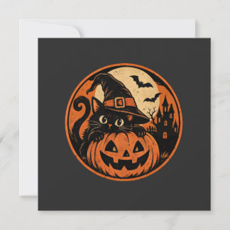 Convite Gato preto Halloween