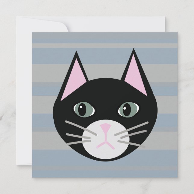 Convite Gato Preto, Stripes (Frente)