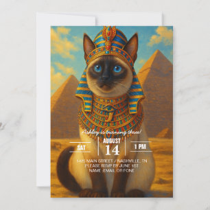 Convite Gato Real do Faraó Egípcio no Deserto