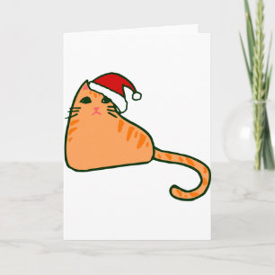 Convite gato tabby laranja chapéu do papai noel natal