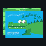 Convite Gator Alligator Crocodile Kids - primeiro aniversa<br><div class="desc">Estes convites de festas de aniversários bonitinhos e coloridos de gator são perfeitos para a celebração de um primeiro aniversario infantil! Personalize o texto para torná-lo seu. O olhar e a sensação modernos é a forma perfeita de celebrar o seu pequeno que ama crocodilos e jacarés no seu primeiro aniversário!...</div>