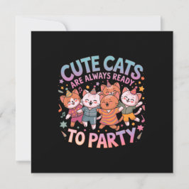 Convite Gatos bonitos estão sempre prontos para festejar d