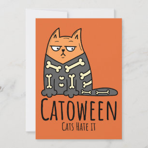 Convite Gatos Catentre Odeiam Isso - Feliz Dia das Bruxas