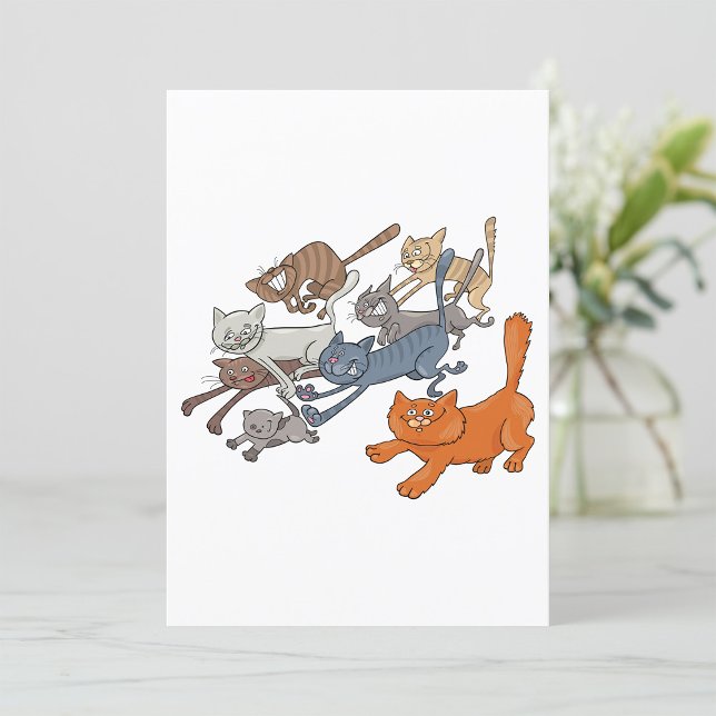 Convite Gatos Correndo Padrão Gatinhos Caprichosos (Criador carregado)