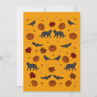 Convite Gatos, Corvos e Morcegos Halloween 