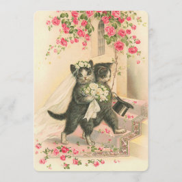 Convite Gatos de Casamento Antigos