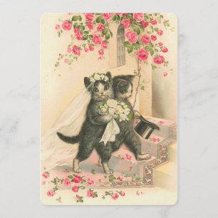 Convite Gatos de Casamento Antigos