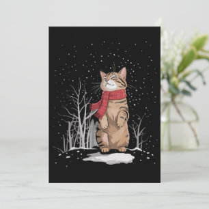 Convite Gatos de Natal com Neve Meowy Presente Divertido d