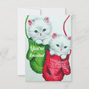 Convite Gatos de Natal Feliz Natal