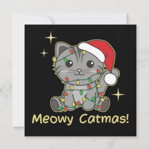 Convite Gatos de Natal Gatos Gatos Gafanhotos Gatos Felino