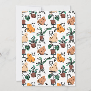 Convite Gatos e flores para desenho de linhagens