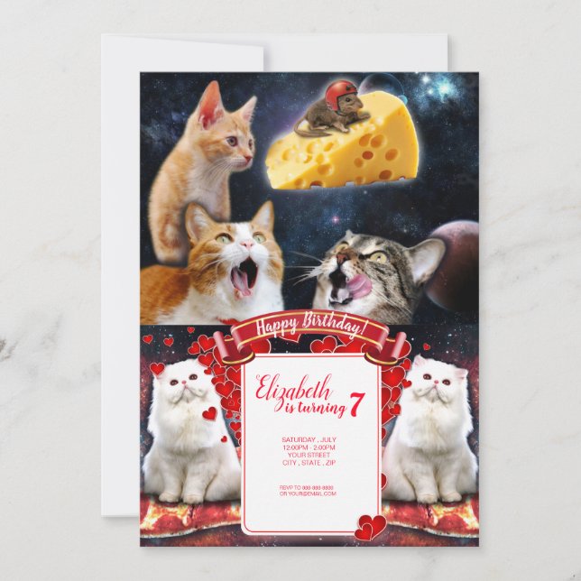 Convite Gatos e rato (Frente)