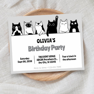 Convite gatos engraçados