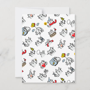 Convite Gatos engraçados, leite e magia.