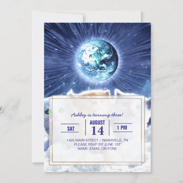 Convite Gatos na nuvem (Frente)