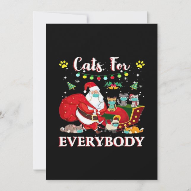 Convite Gatos Natal Para Todos (Frente)