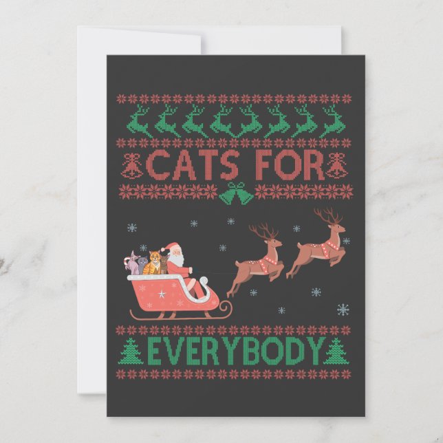 Convite Gatos Para Todos Engraçados E Feios De Natal (Frente)