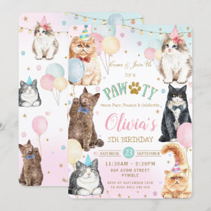 Convite Gatos Putos Adoráveis, Balões Festa de aniversá