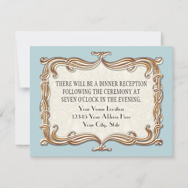 Convite Gatsby Art Deco Nouveau Lace Faux Dourada Tulip (Frente)