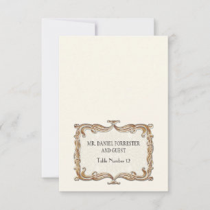 Convite Gatsby Art Deco Nouveau Lace Faux Dourada Tulip