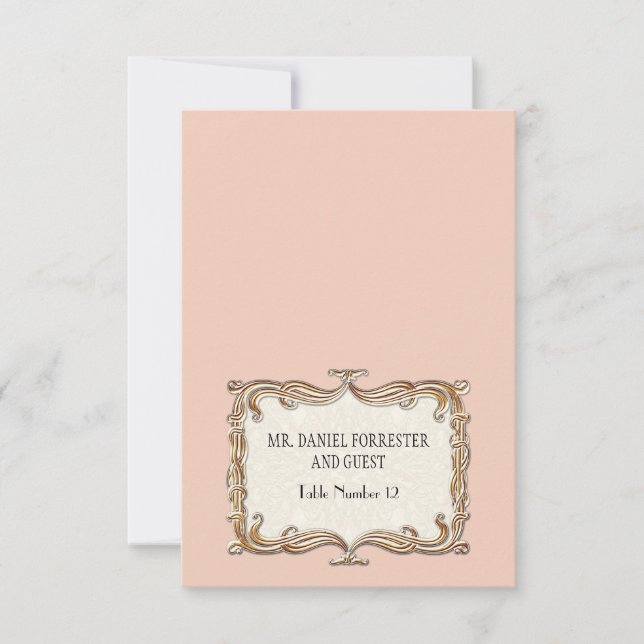 Convite Gatsby Art Deco Nouveau Lace Faux Dourada Tulip (Frente)