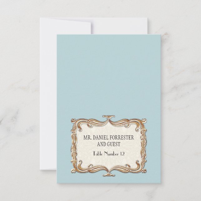 Convite Gatsby Art Deco Nouveau Lace Faux Dourada Tulip (Frente)