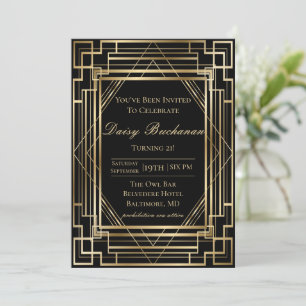 Convite Gatsby Birthday Invitation Festa de Estradas 20