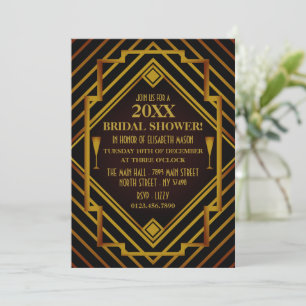 Convite Gatsby Dourado Chá de panela