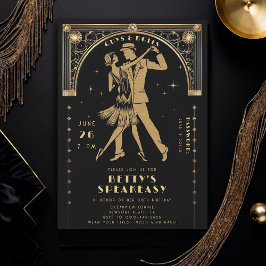 Convite Gatsby Flapper Speakeasy Roaring 20s Deco Birthday