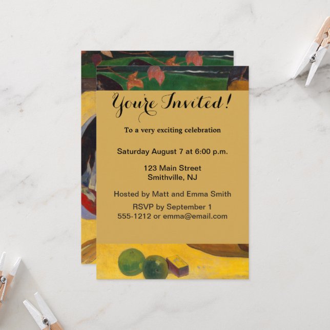 Convite Gauguin French Polynesia Tahiti Women Painting (Frente/Verso In Situ)