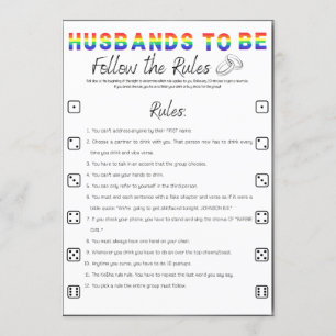 Convite Gay Bachelor Party Game, Siga as regras