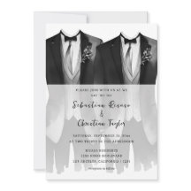 Gay Casamento com dois grupos em fatos e Gravatas