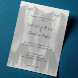 Convite Gay Casamento com dois grupos em fatos e Gravatas