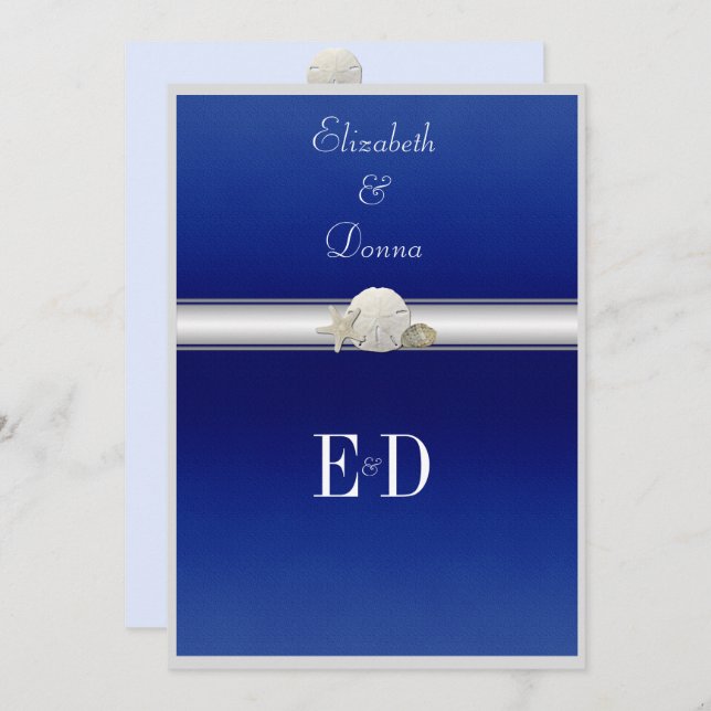 Convite Gay/Casamento lésbicoInvitação Dólar de areia de p (Frente/Verso)