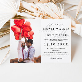 Convite Gay casamento moderno com mr e mr minimalista