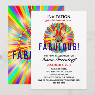 Convite Gay LGBTQ Qualquer Idade Fabuloso Aniversário Arco