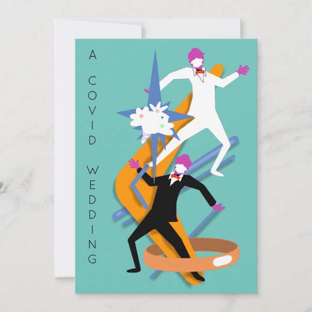 Convite GAY MALE WEDDING COVID por Slipperywindow (Frente)