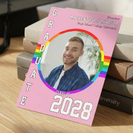 Convite Gay Student Pride Rainbow Graduation Announcement
