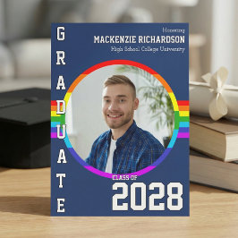 Convite Gay Student Pride Rainbow Graduation Announcement