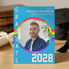Convite Gay Student Pride Rainbow Graduation Announcement