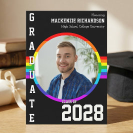 Convite Gay Student Pride Rainbow Graduation Announcement
