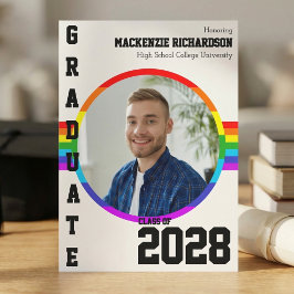 Convite Gay Student Pride Rainbow Graduation Announcement