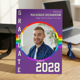 Convite Gay Student Pride Rainbow Graduation Announcement