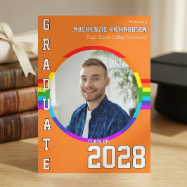 Convite Gay Student Pride Rainbow Graduation Announcement