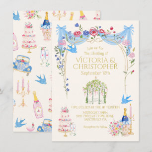 Convite Gazebo Floral Francês de Casamento Caprichoso