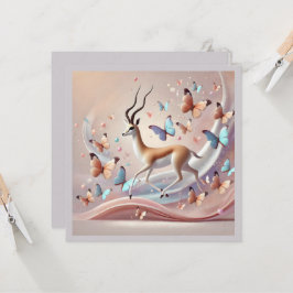 Convite Gazelle and Butterflies Fantasy Art