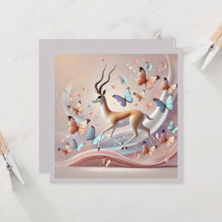 Convite Gazelle and Butterflies Fantasy Art