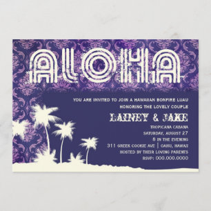 Convite GC Aloha Luau Palm Roxo