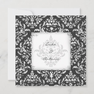 Convite GC  Erika Vintage Damask-Cinza