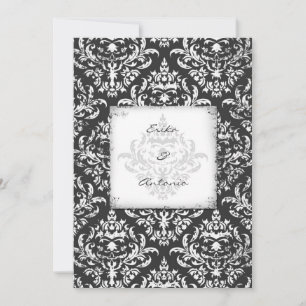 Convite GC Erika Vintage Damask-Cinza 5x7